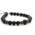 Czarna męska bransoletka z agatem i bronzytem