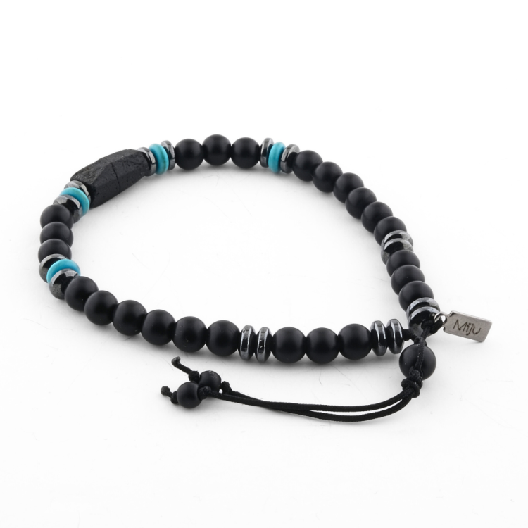 Bransoletka talizman ochrony podróżników - turmalin, turkus, onyks