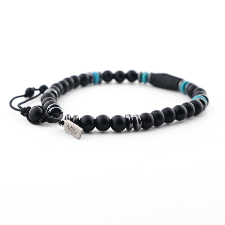 Bransoletka talizman ochrony podróżników - turmalin, turkus, onyks