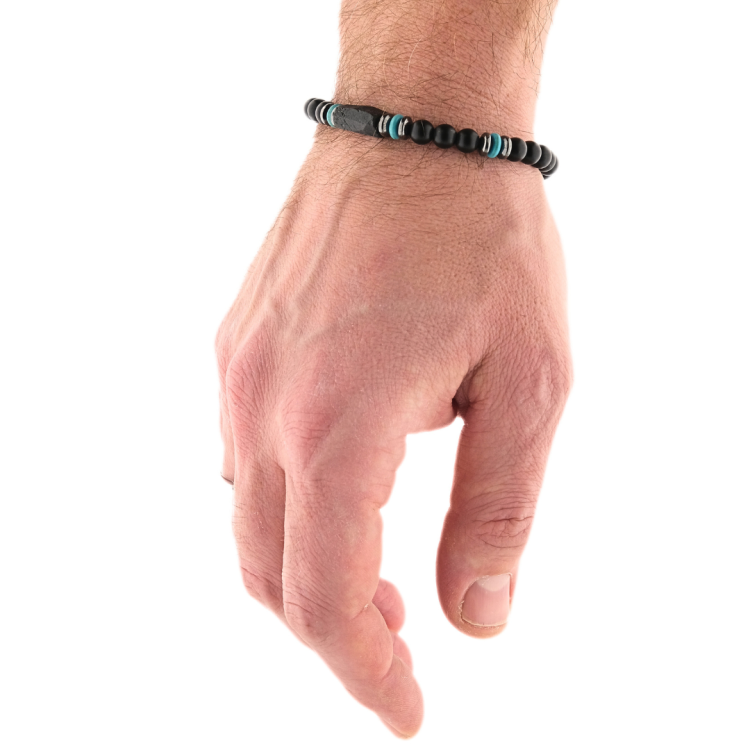 Bransoletka talizman ochrony podróżników - turmalin, turkus, onyks