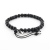 Czarna bransoleta męska z onyksem i lawą wulkaniczną