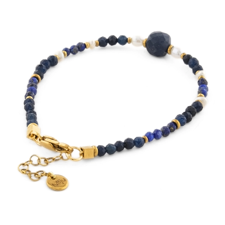 Wyjątkowa biżuteria damska handmade - perły, szafir i lapis lazuli
