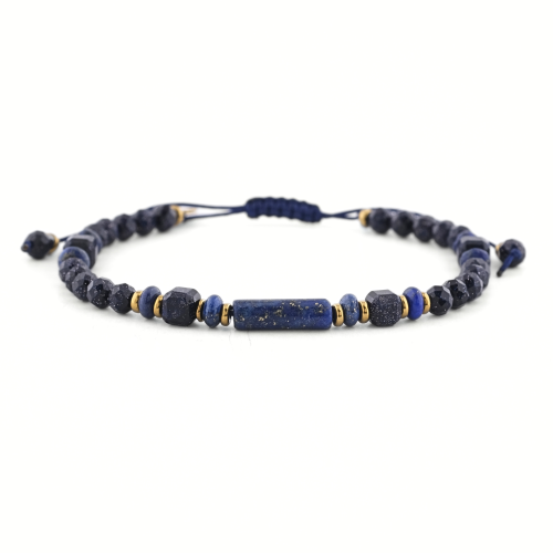 Oryginalne bransoletki damskie z kamieni naturalnych - lapis lazuli, noc kairu
