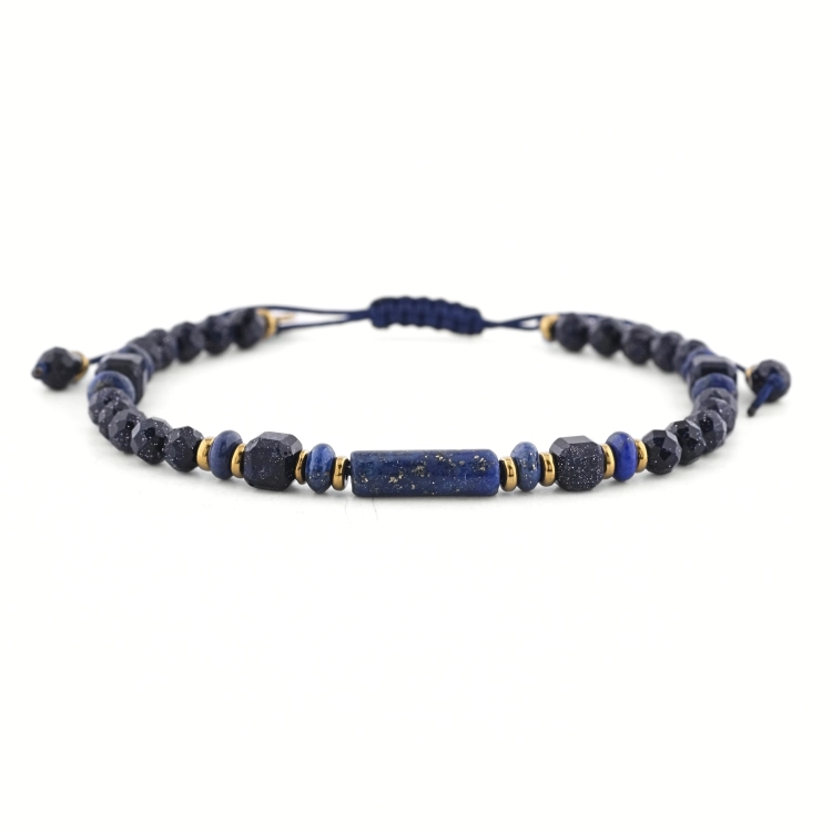 Oryginalne bransoletki damskie z kamieni naturalnych - lapis lazuli, noc kairu