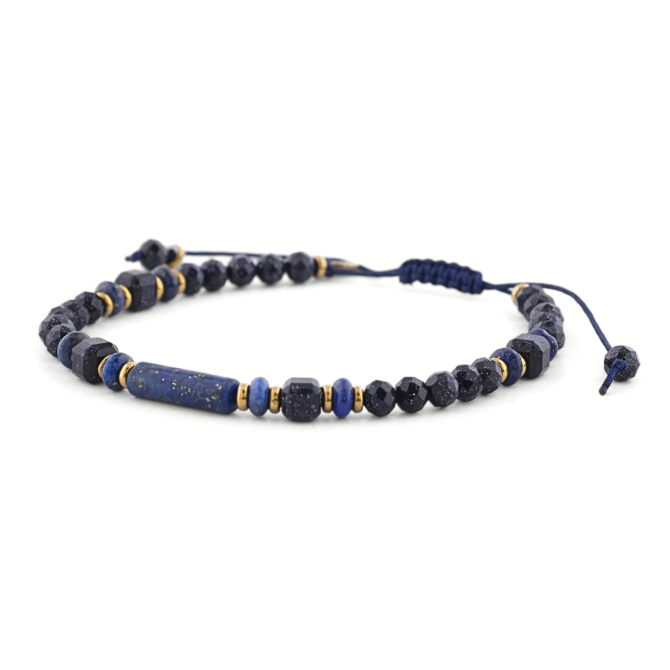 Eleganckie bransoletki damskie z kamieni naturalnych - lapis lazuli i noc Kairu
