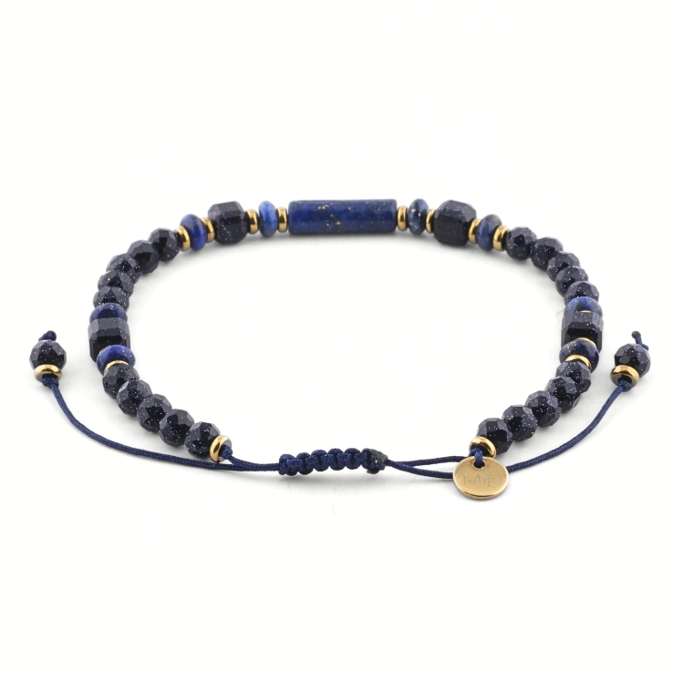 Oryginalne bransoletki damskie z kamieni naturalnych - lapis lazuli, noc kairu